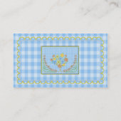 STEPPENDE VISITENKARTEN - BLAUER GINGHAM VISITENKARTE (Rückseite)