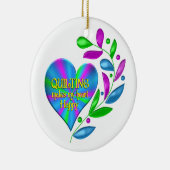 Steppendes glückliches Herz Keramikornament (Rechts)