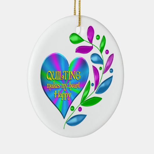 Steppendes glückliches Herz Keramikornament (Rechts)