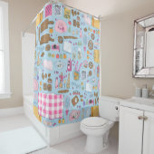 Steppenkern Picknick-Erdbeerteapot Duschvorhang (Beispiel)