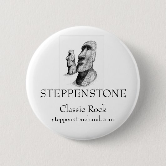 Steppenstone Moai Knopf Button (Vorderseite)
