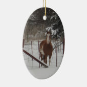 Stepper in der Schnee-Verzierung Keramikornament (Rechts)