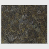 Steppgetriebe, Zahnräder, Uhrenteile, Muster bedru Geschenkpapier (Flach)