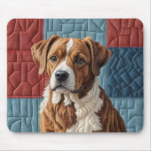 Stepphund auf Patchwork-Muster Mousepad (Vorne)