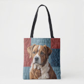 Stepphund auf Patchwork-Muster Tasche (Vorderseite)