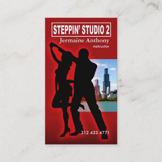 Steppin Chicago Art-städtischer Tanz-Lehrer Visitenkarte (Vorderseite)