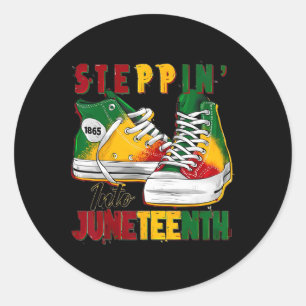 Steppin in Juneteenth wie meine Vorfahren 1865 Fre Runder Aufkleber