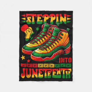 Steppin Into Juneteenth Proud Afro Matching Runnin Fleecedecke