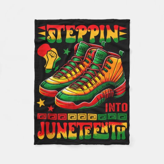 Steppin Into Juneteenth Proud Afro Matching Runnin Fleecedecke (Vorderseite)