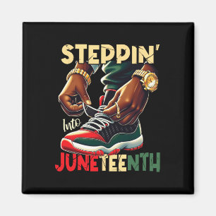 Steppin Into Juneteth Afrikanischer Stolz Schwarza Magnet