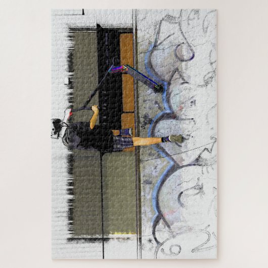 Steppin' It - Stunt Scooter Rider Jigsaw Puzzle (Vertikal)