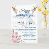 Stepping Into 30 – A Journey of Hope Birthday Karte (Gelbe Blume)