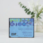 STEPPING STONES Bar Bat Mitzvah Reply Card RSVP Karte (Stehend Vorderseite)