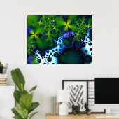 Stepping Stones Cooles Abstraktes Fraktal Kunst Poster (Heimbüro)