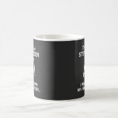 Steppleiter Zitat Weißer Text Kaffeetasse (Mittel)