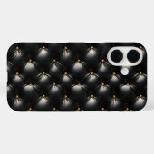 Steppmuster aus schwarzem Leder Case-Mate iPhone Hülle (Rückseite (Horizontal))