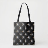 Steppmuster aus schwarzem Leder Tasche (Vorderseite)