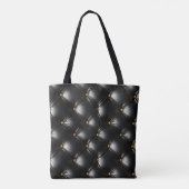Steppmuster aus schwarzem Leder Tasche (Rückseite)