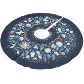 Steppmuster Blau und Weiß Weihnachten Polyester Weihnachtsbaumdecke (Schrägansicht)