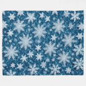Steppmuster Blau und Weiße Schneeflocken Fleecedecke (Vorderseite (Horizontal))