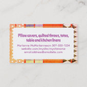 Steppnähte für Nähte Visitenkarte (Rückseite)