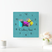 Steppsäulenhalterung Quadratische Wanduhr (Zuhause)