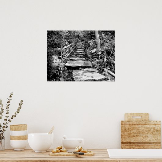 Steppweg in Schwarz/Weiß Poster (Küche)