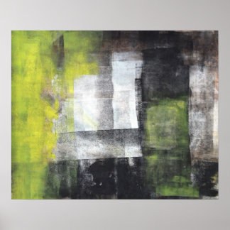 "Steps" Schwarz-Gelb-Abstrakt-Art-Poster Poster