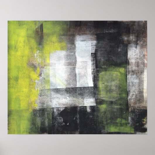"Steps" Schwarz-Gelb-Abstrakt-Art-Poster Poster (Vorne)