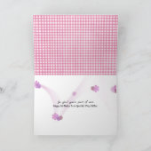 Stepsister birthday daisy on pink gingham karte (Innenseite)
