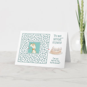 Stepsister Phantastisch Birthday Puzzle Maze Dog Karte
