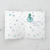 Stepson Frog in Jeans, Birthday, Polka Dots Karte (Innenseite)