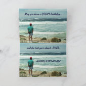 STEPSON Happy Birthday - Man and Ocean Waves Karte (Innenseite)