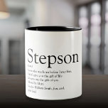 Stepson Moderne Schwarz-Weiß-Definition Zweifarbige Tasse<br><div class="desc">Personalisieren Sie für Ihren besonderen Stift,  um ein einzigartiges Geschenk zu schaffen. Eine perfekte Art,  ihm zu zeigen,  wie phantastisch er jeden Tag ist. Entwickelt von Thisisnotme©</div>