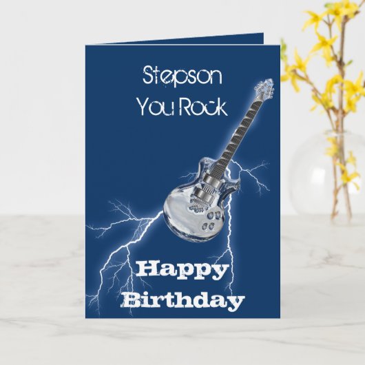 Stepson Rock Lightning Birthday Karte (Gelbe Blume)