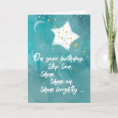 Stepson Tween oder Teen Birthday Night Sky Bright Karte (Vorderseite)