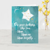 Stepson Tween oder Teen Birthday Night Sky Bright Karte (Gelbe Blume)