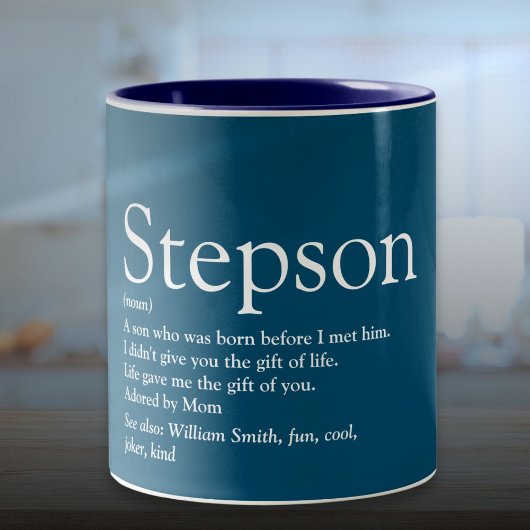 Stepson Typographic Fun Blue Zweifarbige Tasse