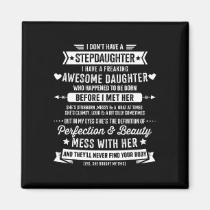 Steptochter für Step Bonus Vater Vathers Day Birth Magnet