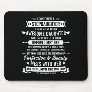 Steptochter für Step Bonus Vater Vathers Day Birth Mousepad
