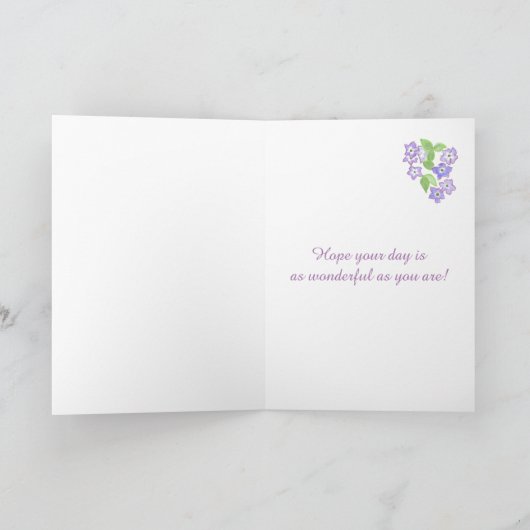 Steptochter Mother's Day Mauve Phlox Blume Card Karte (Innenseite)