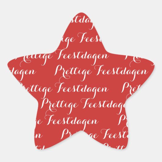Ster Kerst tekst stickers "Prettige Feestdagen" (Vorderseite)