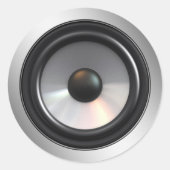 STEREO LAUTSPRECHER RUNDER AUFKLEBER (Vorderseite)