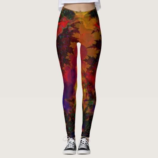 Stereo Trippin Psychedelic Abstrakt Leggings (Vorderseite)