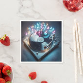 Stereo-Turntable mit Neonnotizen Serviette (Beispiel)