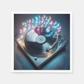 Stereo-Turntable mit Neonnotizen Serviette (Vorderseite)