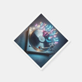 Stereo-Turntable mit Neonnotizen Serviette (Ecke)