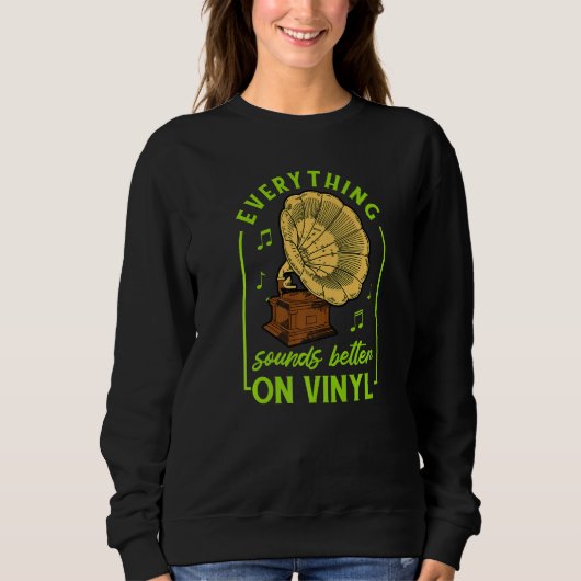 Stereo Vinyl Record Buff Music Disc Player Audio A Sweatshirt (Vorderseite)