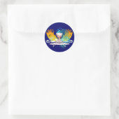 Stereoanlage. Runder Aufkleber (Tasche)