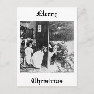 Stereobild - Santa?  circa 1899 Feiertagspostkarte